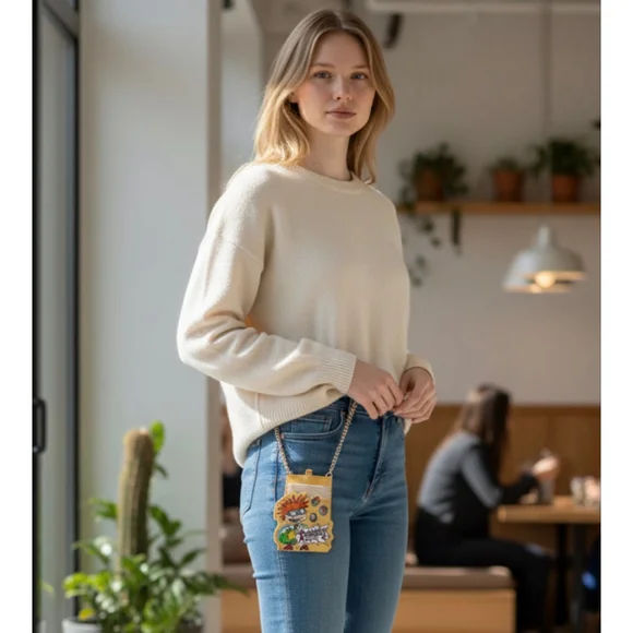 Rugrats Chuckie Card Holder Keychain Wallet Nickelodeon NWT Bag Charm - Picture 2 of 5